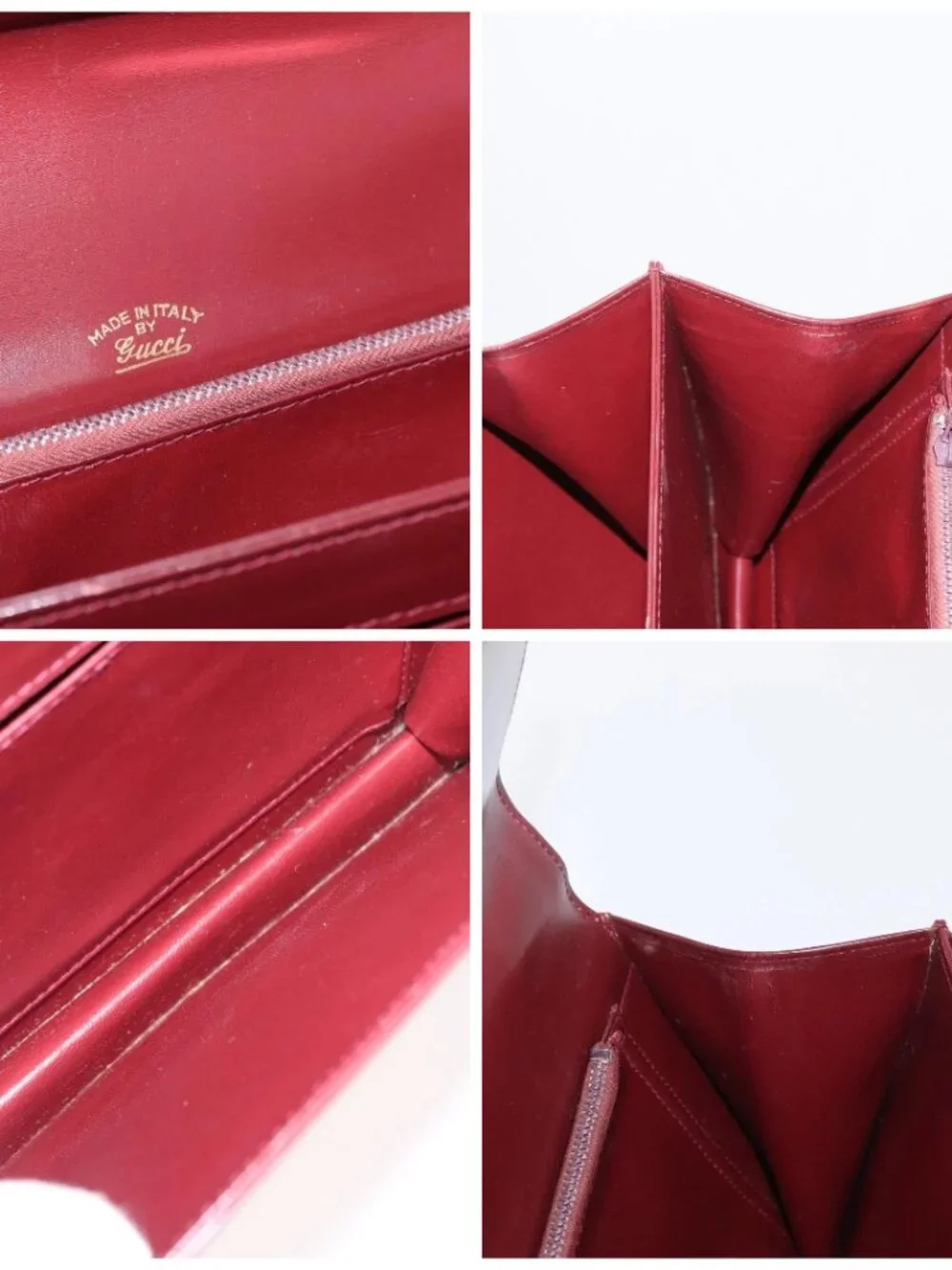 GUCCI Hand Bag Leather Bordeaux Gold Auth ep13170 - Picture 16 of 16